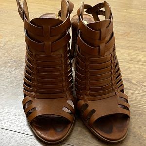 Leather Block Heel Sandals